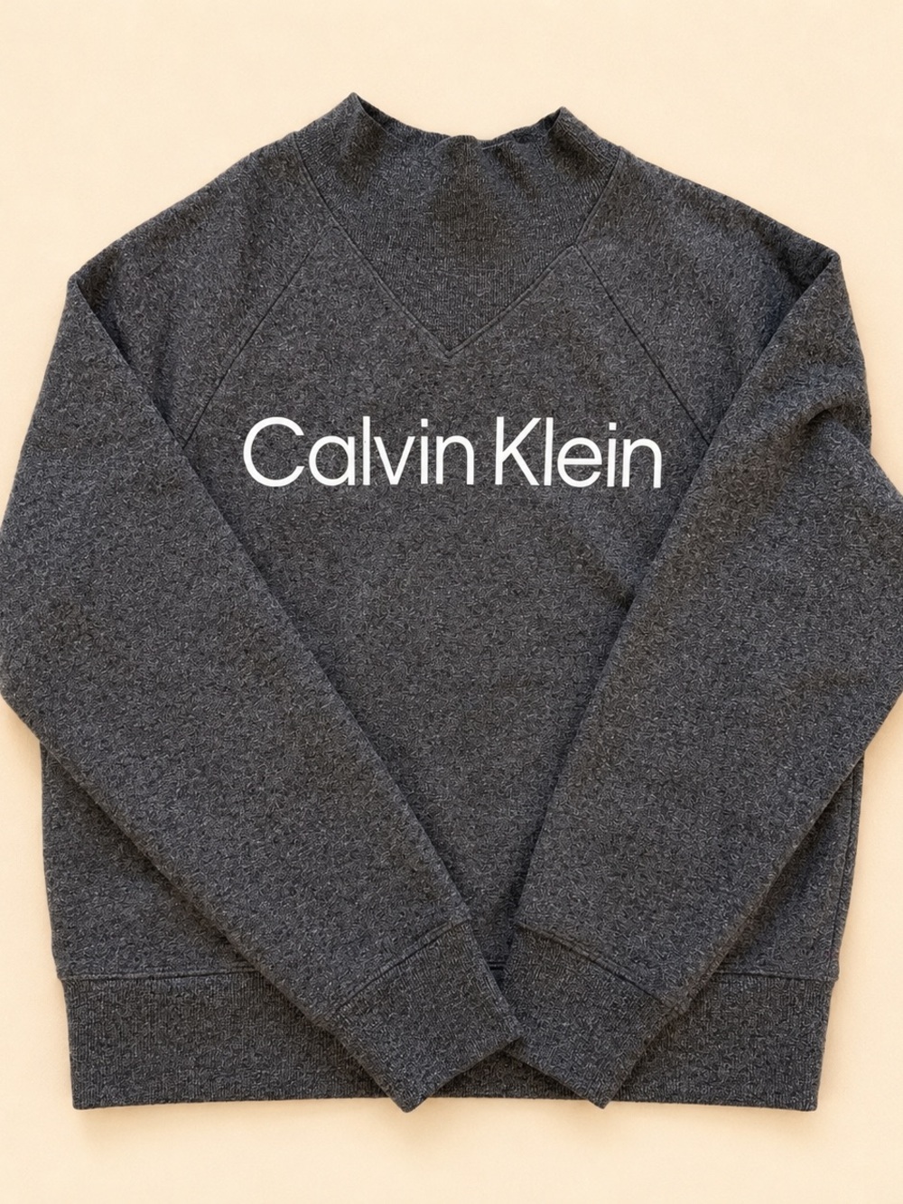 Calvin Klein Charcoal Gray Logo Crewneck Sweater